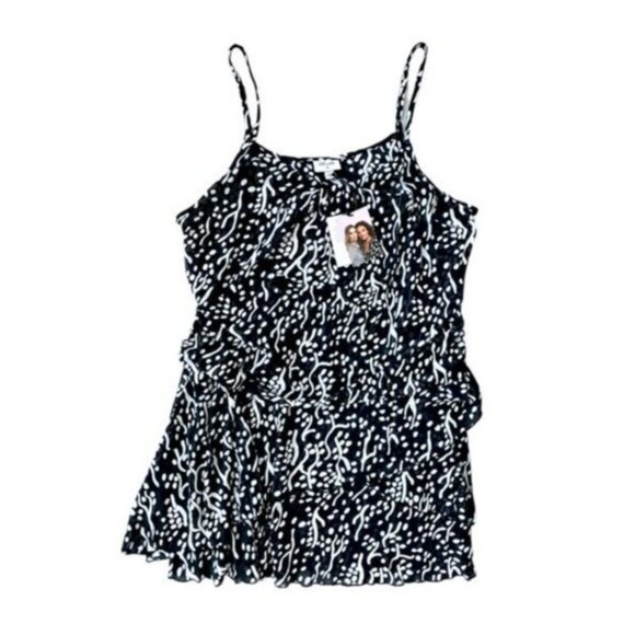 Diane Von Furstenberg x Target Women Black/White Print Ruffle Dress 3X NWT - Picture 2 of 6